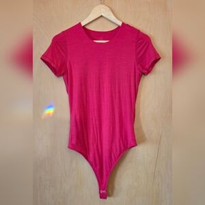 Woolx "Gracie" Red Short-Sleeve All-Season Merino Wool / Tencel Bodysuit Size S